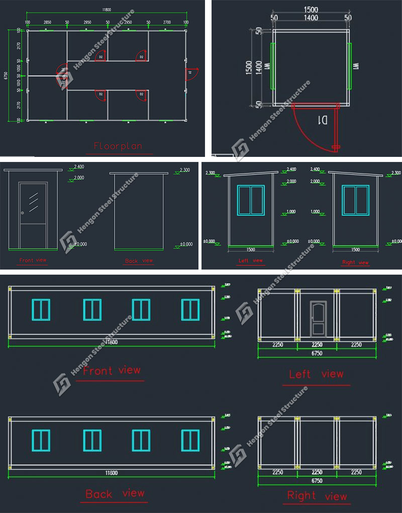 Bahrein Flat Pack Oficina en contenedor y caseta de vigilancia prefabricada&hut